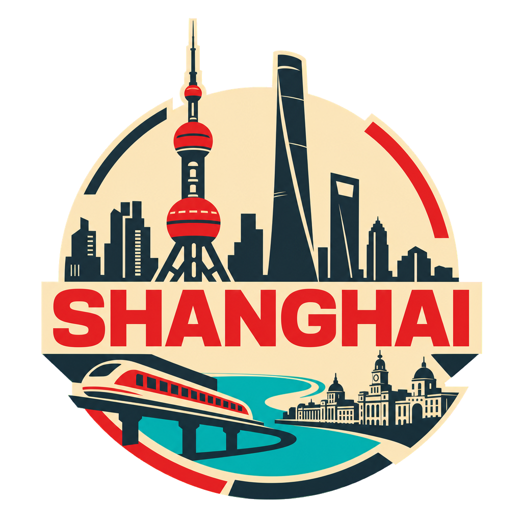 Round-one Shanghai sample with the Oriental Pearl Tower, skyline and maglev train on a transparency-check background.